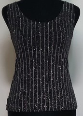 Vintage 90s Onyx Nite Wendye Chaitin Glitter Sleeveless Top Black Goth Sz Medium