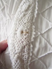 Vtg 60s 70s White Mexican Wedding Maxi Dress Bell Sleeves Cotton Crochet S/M