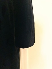 Vintage GENNY Black Velvet Long Sleeve Dress, Italian Size 46, Signed
