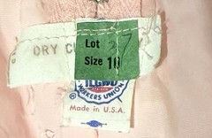 Vintage 1970s Women Maxi Dress XS/S Pink Swiss Dot Lace Puff Short Sleeve Lined