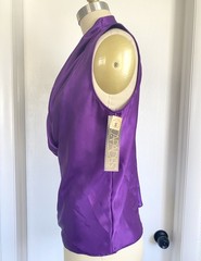 ESCAPADES Vintage Purple Silky Satin Cami Tank Top Sleeveless Blouse NWT – S