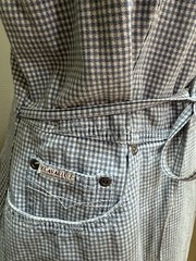 Z. CAVARICCI Vintage Checkered Denim Wrap Dress 100% Cotton Sz 12 NWT! Made USA