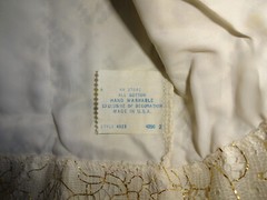 Vintage 1960s/1970s Judy Bond Button Back Top Blouse White Gold 14/34 S M