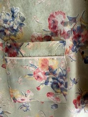 Vtg 1940s-50s High Waist Wide Leg Cotton PJ Set Side Buttons + Rayon Floral Top