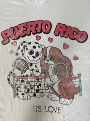 Vtg 70s Puerto Rico Dog Graphic T Shirt Dress? Baby Tee Cute RARE 2XL USA MADE