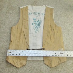 VTG Y2K Johnny Was 3 J Workshop Leather Embroidered tie back Vest M VERY RARE