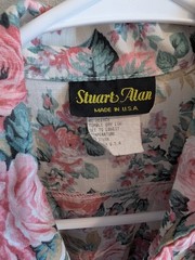 Stuart Alan Women’s Large Size 12 Vintage Made In USA Floral Dress Shoulder Pads