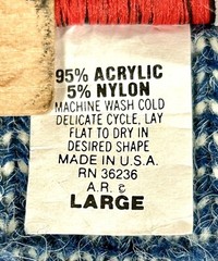 Vintage Denim Republic Vest Acrylic Geometric Design Size Large L made In USA
