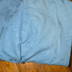 Vintage blue coat dress princess size 6 regal floral embroidery 80s does 40s