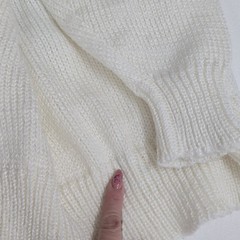 VTG 1980s Sheseido Pastel Sweater M White Blue Pink Lurex Chenille Pearls Fairy