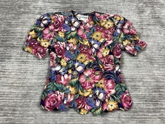 Jessica Howard by Mitchell Rodbell Top Womens S Petite Multicolor Floral Padded