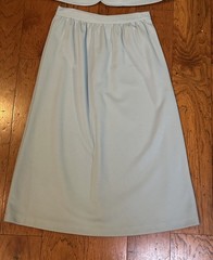 Vintage 70S Women’s Skirt Suit Ice Blue Polyester Knit SEARS Size 10 GROOVY