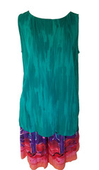 Vintage 90s Carole Little 2 Pc Skirt Set Sz 12 Turquoise Wearable Art 3493