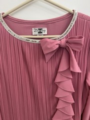 Vintage Pink Dress W/ Sequins Cocktail Evening Party Polyester Size 12