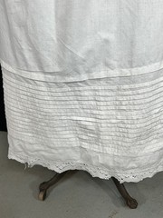antique petticoat long white Victorian waist 26 crisp cotton original 1800