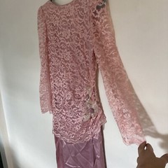 VINTAGE 80s MISTER JAY – WOMEN’S PINK LACE DRESS – SIZE 10 Formal Ruched