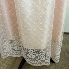 Vintage 1970’s JC Penny Peachy Pink And Lace Dress Size 11/2