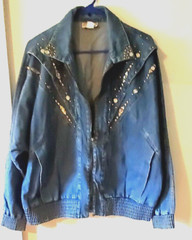 A Pado Vintage 70’s Disco Era Jean Jacket Nightclub Retro Groovy Bling Threads M