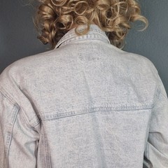 80’s 90’s Jordache Jeans Jacket Denim Light Wash Personalized “Lucy” Ribbons L