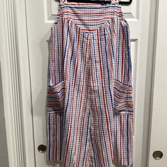 Vintage 70’s Housedress XL Striped Pockets Grandmacore Cozy Handmade