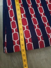 VTG 60s MOD Red Blue Tapestry Coat Sz S? Swing MCM Union Go-Go Groovy Baby FLAWS