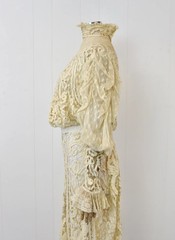 Antique 1905 Edwardian Ivory Tape Lace Summer Afternoon Tea Dress Gown