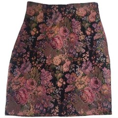 THE LIMITED Vintage 80s Floral Tapestry Midi Skirt Size 2