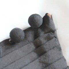 1900’s Antique Black Bombazine Mourning Bodice Jacket / Spherical Buttons
