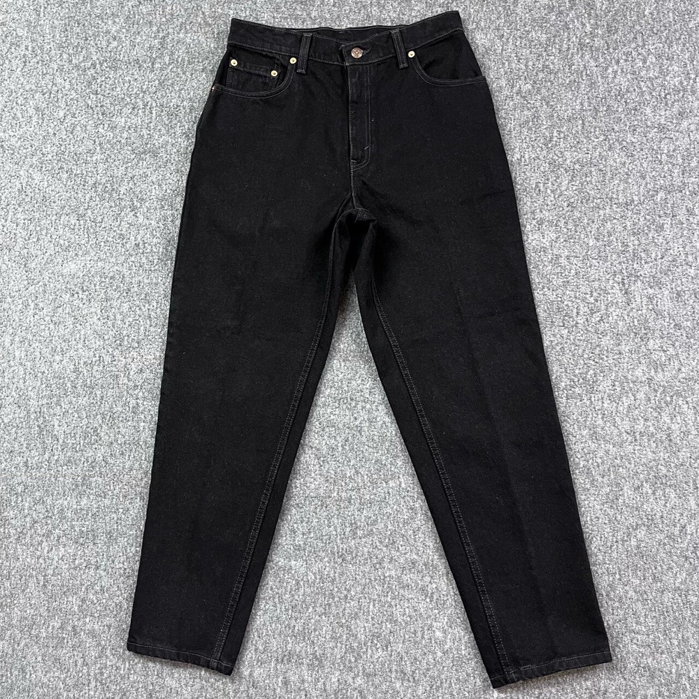 Vtg 90s Levis 551 Jeans Women 10 Petite (27×28) Black Relaxed Tapered Cotton USA