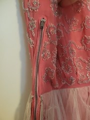 Vintage 40s 50s EXQUISITE Beaded Tulle Evening Dress Needs TLC