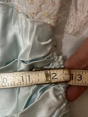 80’s Glenrob Party Dress Vintage 7/8 Mint Satin Lace 50’s Style
