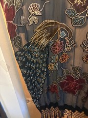 Kimono Jacket Black Sheer Peacock Velvet Beaded Burnout Coverup S/M/L