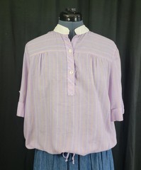 Vtg Miss Fashionality Purple/Orange/Green Striped Top w White Collar Size 17/18