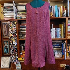Vintage red, blue, and white zip house dress