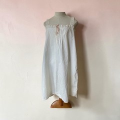 Edwardian White Cotton Teddy 1910s Crochet Lace Step-In Chemise Lingerie Large