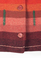1930’s TOWN & COUNTRY ART DECO INDIAN BLANKET STYLE JACKET COAT SLUB STRIPE VTG
