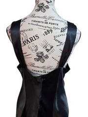90s Vtg Erika Taylor Black Satin Mini Slip Dress – Coquette / Goth Luxe M