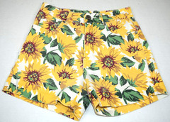 Vintage Shorts Bullhead Size 3 S/M 90s Yellow Sunflowers Cotton High Waist