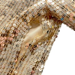 Stenay Vintage Sequined Evening Jacket Small Gold 100% Silk Lightweight Lined