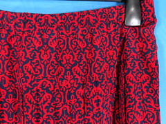 VTG Schrader RED & NAVY BLUE PRINT Dress Set BANDED HEM TOP & PLEATED SKIRT 8-P