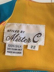 Styled by Mister C Vintage 1980’s Silk Dress Color Block Statement Piece Sz 22