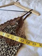 Vtg Rampage Y2k The Brigitti Leopard Print Lace Slip Mini Dress Medium Coquette