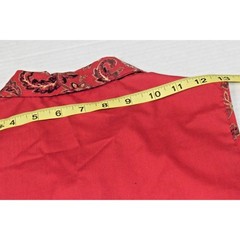 VTG Sleevless Shirt Nick & Sarah Size M 90s Merlot Fancy Gold Green Paisley Trim