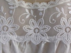 VINTAGE CHARACTER SHORTIE WHITE BABY DOLL NIGHTIE NIGHT GOWN 1 PIECE L