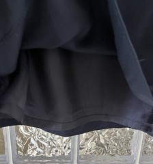 COURREGES PARIS Vtg Blue 100% Wool Skirt Pockets Lined Side Slits Size A (Small)