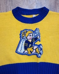 Women’s VTG 1High School CA Cheer Sweater Size Small Melissa Blue Yellow