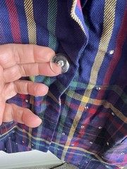Cedars Vintage Plaid and Rhinestone Blazer Size L 90’s