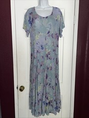 Vintage 90s Nostalgia Cottagecore Whimsigoth Floral Hydrangea Maxi Dress S