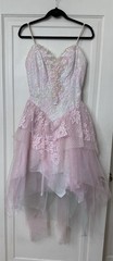 Vintage 1980’s Loralie Original Fairy Glam Rock Party Dress Lace Sequin Tiered