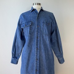80s Ralph Lauren Polo Denim Dress/Duster Made in USA Size 8